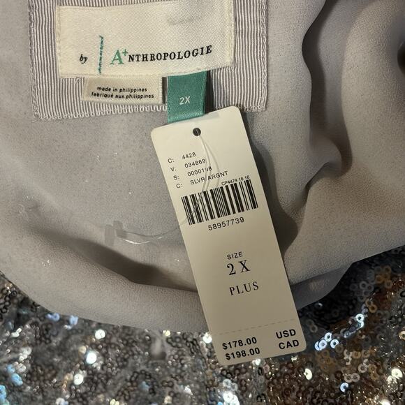 Anthropologie Lisabette Sequined Mini Dress Size 2X Wrap Silhouette - Picture 11 of 15